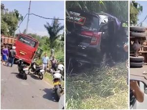 Lakalantas Beruntun di Lampung Utara Libatkan Fuso, Bus hingga Minibus Lakalantas Beruntun di Lampung Utara Libatkan Fuso, Bus hingga Minibus