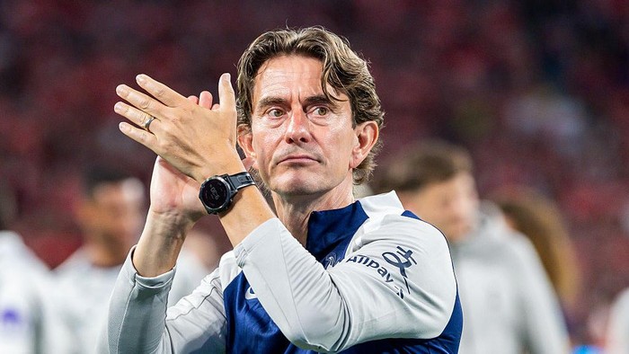 HONG KONG, CHINA - JULY 31: Tottenham Hotspur head coach Thomas Frank gestures after Tottenham Hotspur wins the pre-season friendly match against Arsenal at Kai Tak Stadium, Kai Tak Sports Park on July 31, 2025 in Hong Kong, China. (Photo by Yu Chun Christopher Wong/Eurasia Sport Images/Getty Images)