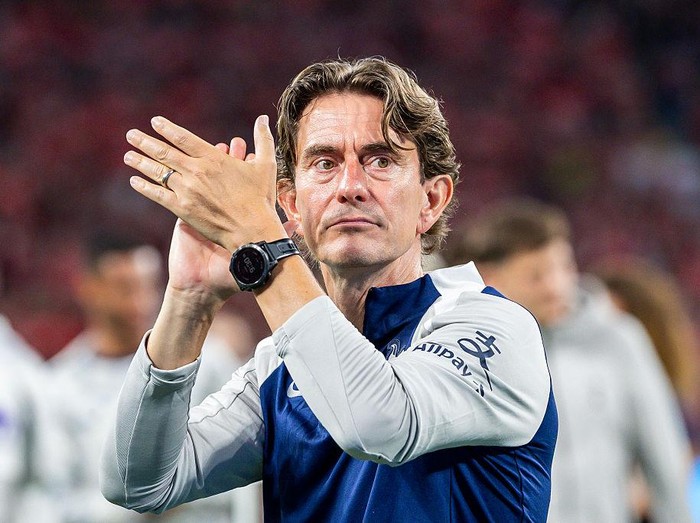 HONG KONG, CHINA - JULY 31: Tottenham Hotspur head coach Thomas Frank gestures after Tottenham Hotspur wins the pre-season friendly match against Arsenal at Kai Tak Stadium, Kai Tak Sports Park on July 31, 2025 in Hong Kong, China. (Photo by Yu Chun Christopher Wong/Eurasia Sport Images/Getty Images)