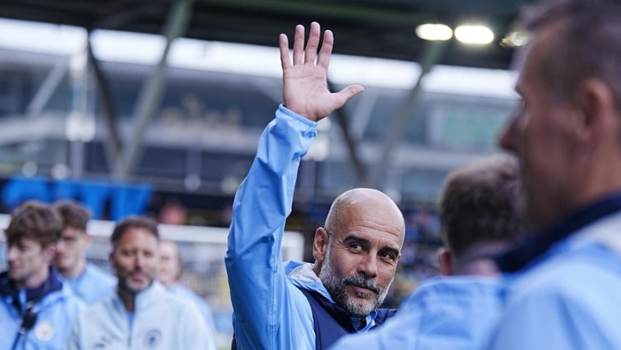 Manchester City manager Pep Guardiola during training session at the City Football Academy, Manchester. Picture date: Tuesday August 5, 2025. (Photo by Peter Byrne/PA Images via Getty Images)