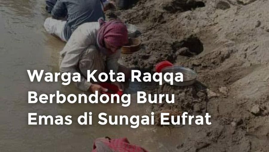 Video Warga Kota Raqqa Berbondong Buru Emas di Sungai Eufrat