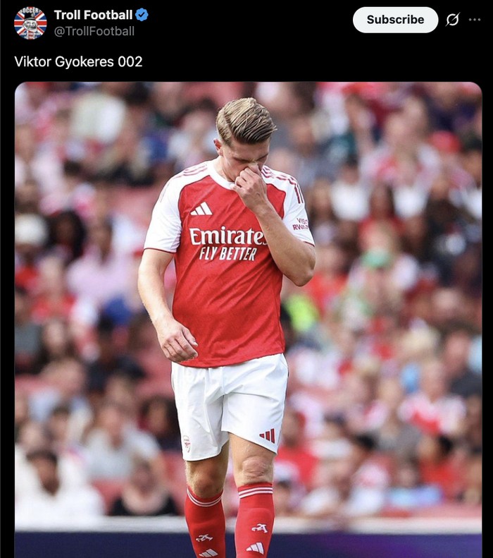 Meme Gyokeres Arsenal Meme Gyokeres usai Arsenal kalah di pramusim