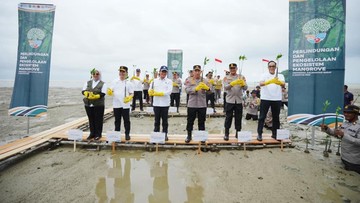 Kapolri hingga Menteri LH Tanam Mangrove di Kalbar, Dukung Upaya Pelestarian Lingkungan