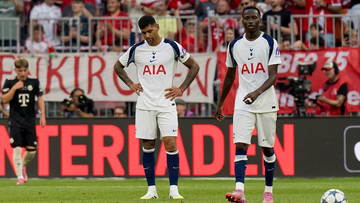 Tottenham Hotspur kalah 0-4 dari Bayern Munich di pramusim jelang melawan Paris Saint-Germain di Piala Super Eropa (Foto: DeFodi Images via Getty Images/DeFodi Images)