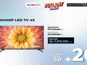 LED TV 43 Inch FHD Smart Harga Rp 3 Jutaan di Transmart Full Day Sale LED TV 43 Inch FHD Smart Harga Rp 3 Jutaan di Transmart Full Day Sale