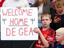 David De Gea datang bersama Fiorentina untuk menjalani laga uji coba melawan MU. Duel berlangsung di Old Trafford, Sabtu (9/8/2025). (Foto: Getty Images/Matt McNulty)