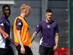 Sesko langsung bekerja keras di Carrington, usai dibeli dari RB Leipzig. (Foto: Manchester United via Getty Imag/Ash Donelon)
