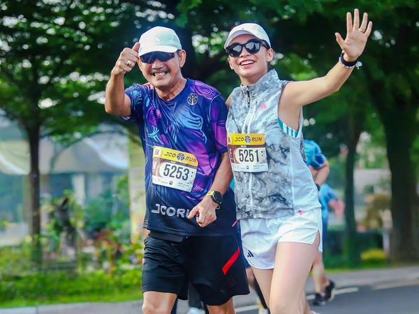 Keren! Ayah Chelsea Olivia Ikut Fun Run Meski Pakai 3 Ring Jantung