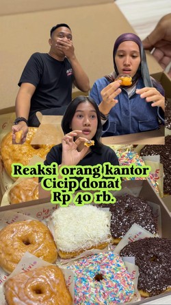 Video: Reaksi Orang Kantor Cicip Donat Rp 40.000 Sebiji