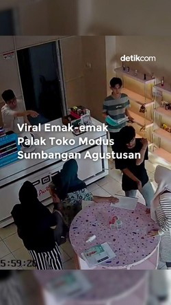 Video Viral Emak-emak Palak Toko Modus Sumbangan Agustusan