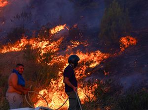 Warga Turki Berjuang Padamkan Kebakaran Hutan di Canakkale