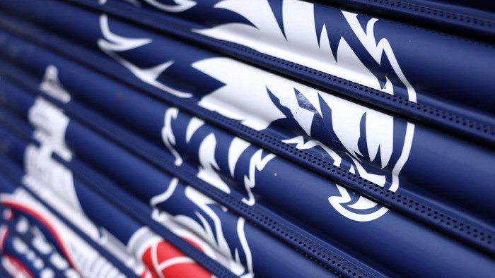 LONDON, ENGLAND - FEBRUARY 15: The Crystal Palace logo on a shutter door prior to the Premier League match between Crystal Palace FC and Everton FC at Selhurst Park on February 15, 2025 in London, England. (Photo by Alex Pantling/Getty Images)