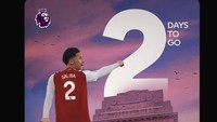 Angka 2 merujuk pada posisi Arsenal yang selalu jadi runner-up dalam tiga edisi beruntun Liga Inggris. The Gunners diolok-olok sebagai tim peringkat 2 yang tak pernah juara. (Foto: Twitter)