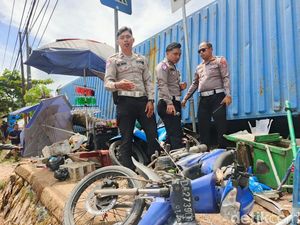 Penampakan Boks Kontainer Timpa 9 Anak SD Banjarbaru, PKL Ikut Terdampak