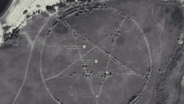 Lokasi Tempat Aneh di Google Earth, Dari Danau Darah Sampai Pentagram