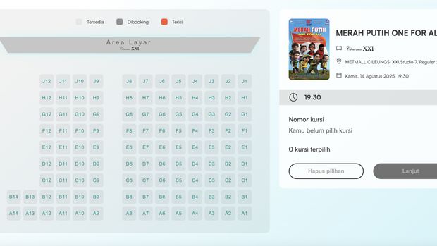 Film kontroversial Merah Putih One for All tetap menarik sebagian penonton bioskop untuk membeli tiket film animasi tersebut pada hari pertama penayangannya, Kamis (14/8).