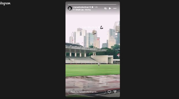 Marselino Ferdinan mengunggah video sedang joging di Jakarta.