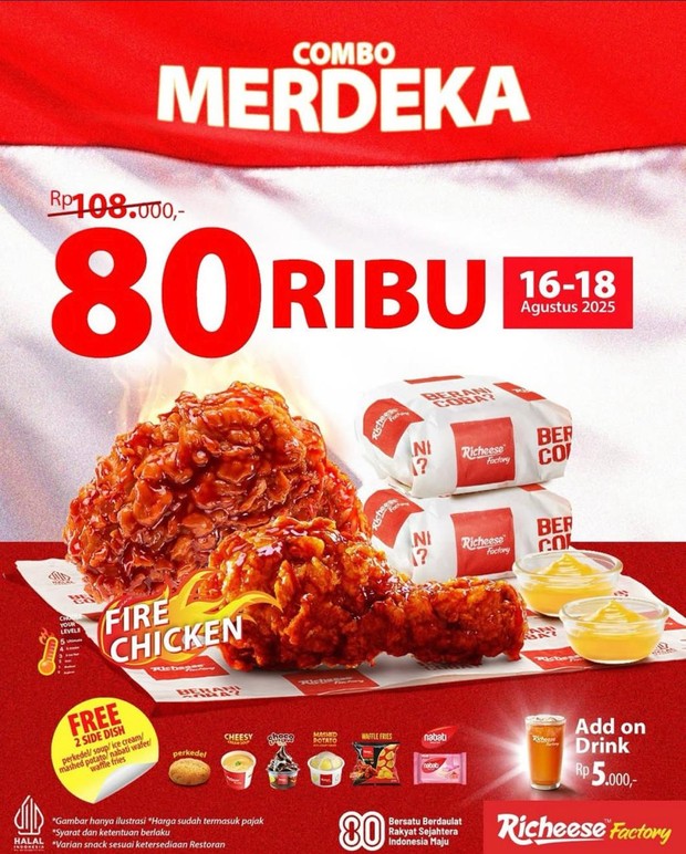Promo Combo Merdeka Richeese Factory/Foto: Instagram @richeese_factory