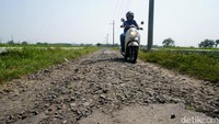 Potret Jalan Desa di Jombang Rusak
