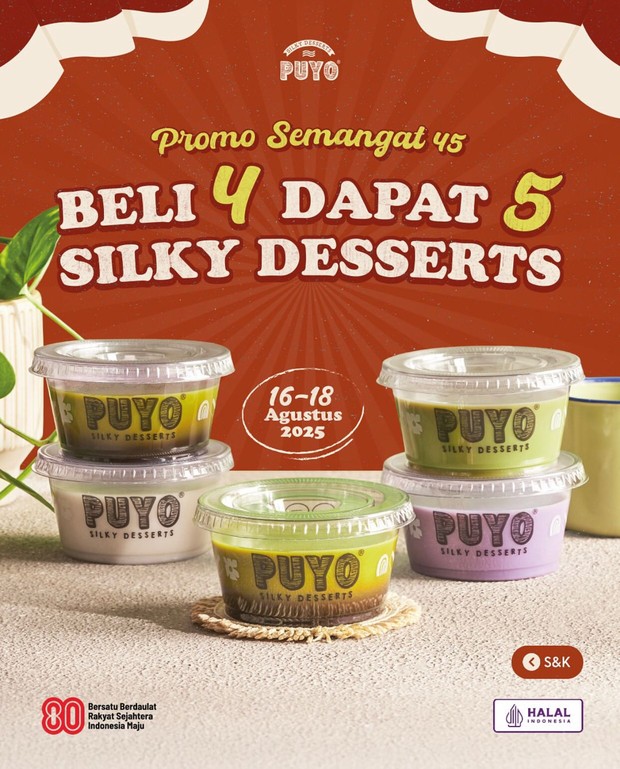 Puyo: Promo Semangat 45/Foto: Instagram @puyodesserts