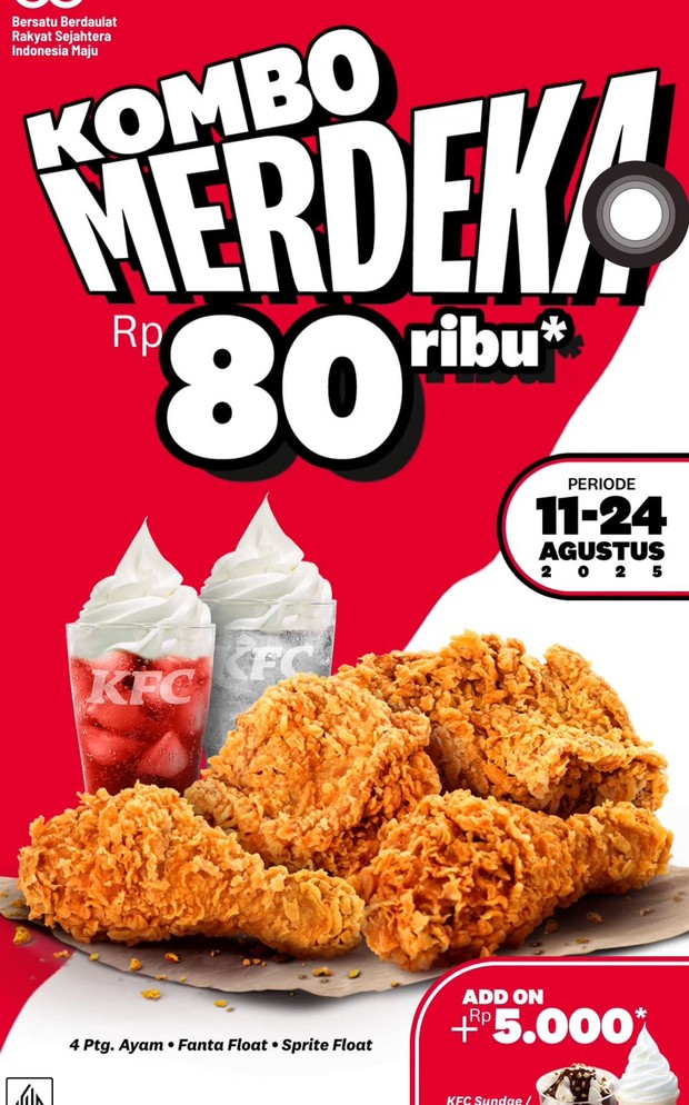 Kombo Merdeka KFC/Foto: Instagram @kfcindonesia