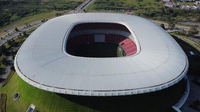 Soccer Football - Akron Stadium in Guadalajara is one of Mexico's three venues for the 2026 World Cup - Guadalajara, Mexico - August 14, 2025 General aerial view of Akron Stadium will host four matches of the FIFA World Cup 2026 including Mexico's second group stage match. It was inaugurated in 2010 and has a capacity of 50,000 spectators. It has hosted Pan American Games events and a Copa Libertadores final. REUTERS/Daniel Becerril