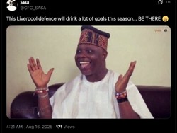 Meme ini yakin banget Liverpool bakal banyak kebobolan musim ini. Foto: dok. Internet/X (Twitter)