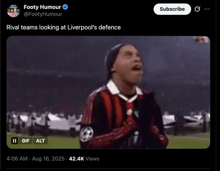 Meme Liverpool, menang tapi pertahanannya dipertanyakan.