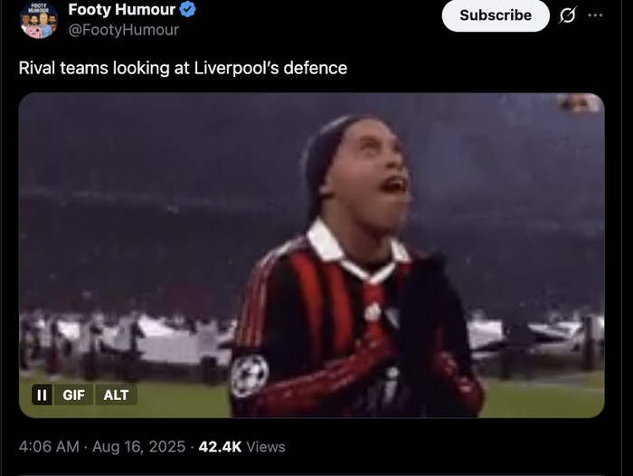 Meme Liverpool, menang tapi pertahanannya dipertanyakan.
