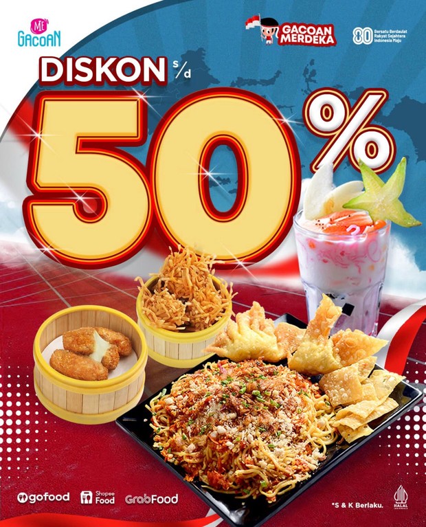 Mie Gacoan diskon 50%/Foto: Instagram @mie.gacoan