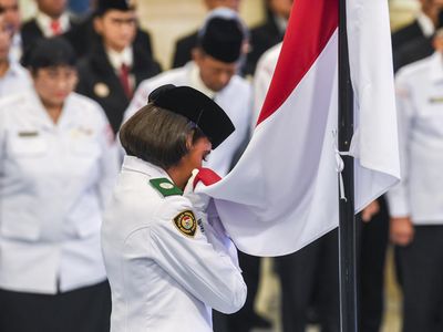 Momen Pengukuhan Paskibraka 2025 di Istana Negara