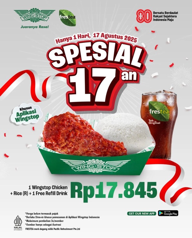Paket komplit Wingstop/Foto: Instagram @wingstopid
