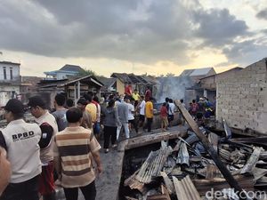 19 Rumah di Gandus Palembang Ludes Terbakar, Diduga Korsleting listrik