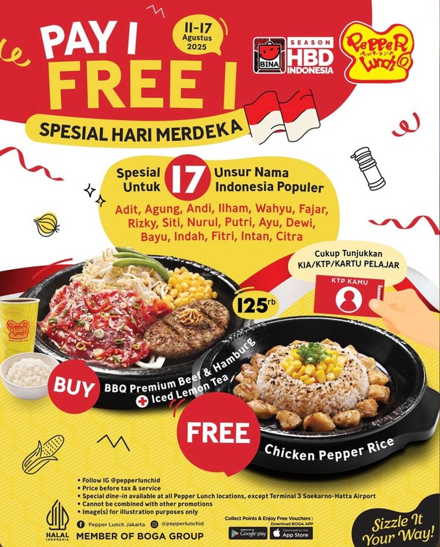 Pepper Lunch buy 1 get 1/Foto: Instagram @pepperlunchid
