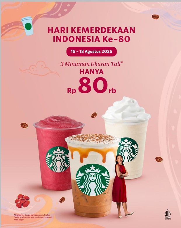 Promo Kemerdekaan Starbucks/Foto Instagram @starbucksindonesia
