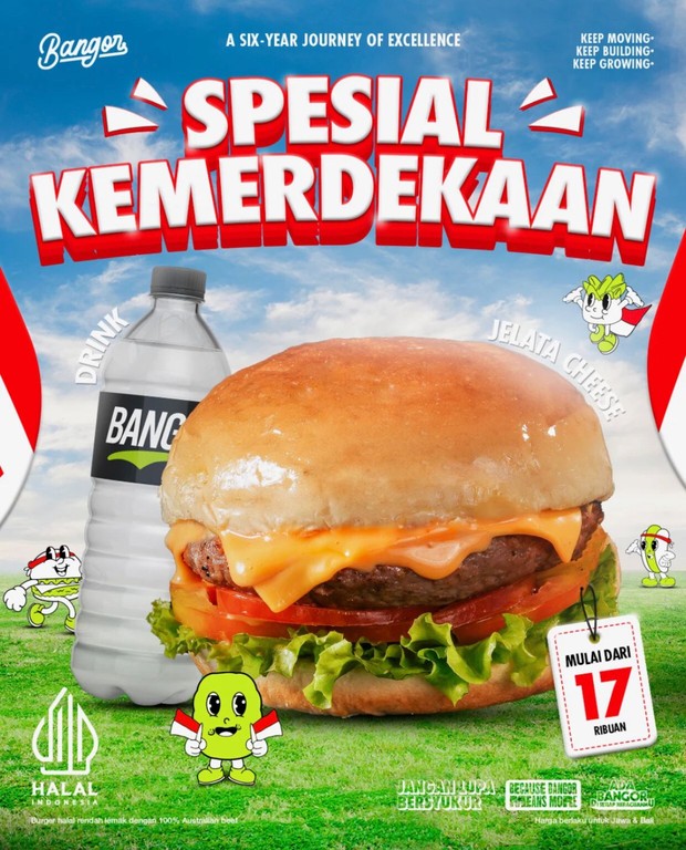 promo spesial kemerdekaan Burger Bangor/Foto: Instagram @burgerbangor