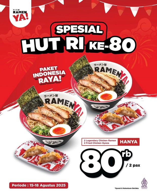 Special HUT RI RamenYa/Foto: Instagram @ramenya.id