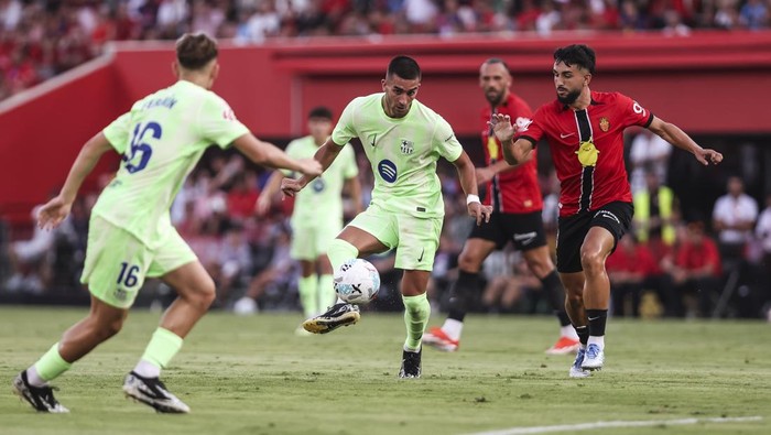 MALLORCA, SPAIN - AUGUST 16: Ferran Torres of FC Barcelona in action during the Spanish league, La Liga EA Sports, football match played between RCD Mallorca and FC Barcelona at Son Moix Stadium on August 16, 2025 in Mallorca, Spain. (Photo By Javier Borrego/Europa Press via Getty Images)