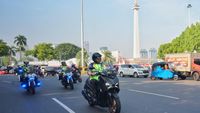 Momen Kakorlantas Naik Motor Pantau Kelancaran Lalin Puncak HUT ke-80 RI