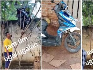 Maling di Lampung Tinggalkan Motor yang Gagal Dicuri di Pagar Tembok Maling di Lampung Tinggalkan Motor yang Gagal Dicuri di Pagar Tembok