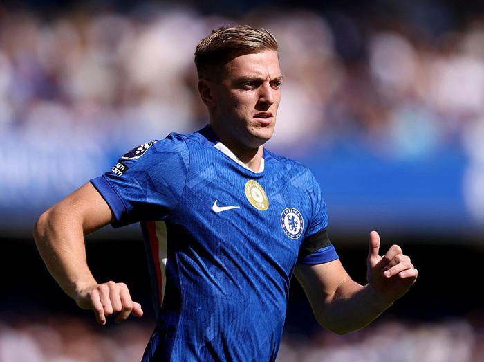 LONDON, ENGLAND - AUGUST 17: Liam Delap of Chelsea  during the Premier League match between Chelsea and Crystal Palace at Stamford Bridge on August 17, 2025 in London, England. (Photo by Justin Setterfield/Getty Images)