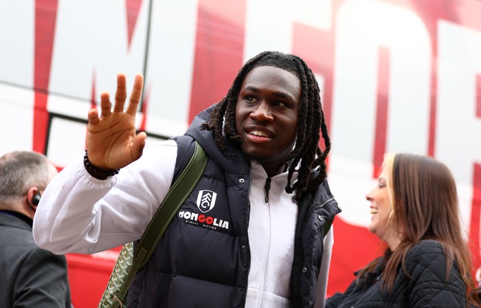 LONDON, ENGLAND - FEBRUARY 15: Calvin Bassey of Fulham arrives at the stadium prior to the Premier League match between Fulham FC and Nottingham Forest FC at Craven Cottage on February 15, 2025 in London, England. (Photo by Clive Rose/Getty Images)