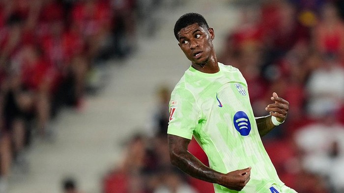 Marcus Rashford left winger of Barcelona and England during the LaLiga EA Sports match between RCD Mallorca and FC Barcelona at Estadio de Son Moix on August 17, 2025 in Mallorca, Spain. (Photo by Jose Breton/Pics Action/NurPhoto via Getty Images)