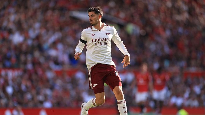 MANCHESTER, ENGLAND - AUGUST 17: Kai Havertz of Arsenal  during the Premier League match between Manchester United and Arsenal at Old Trafford on August 17, 2025 in Manchester, England. (Photo by Marc Atkins/Getty Images)