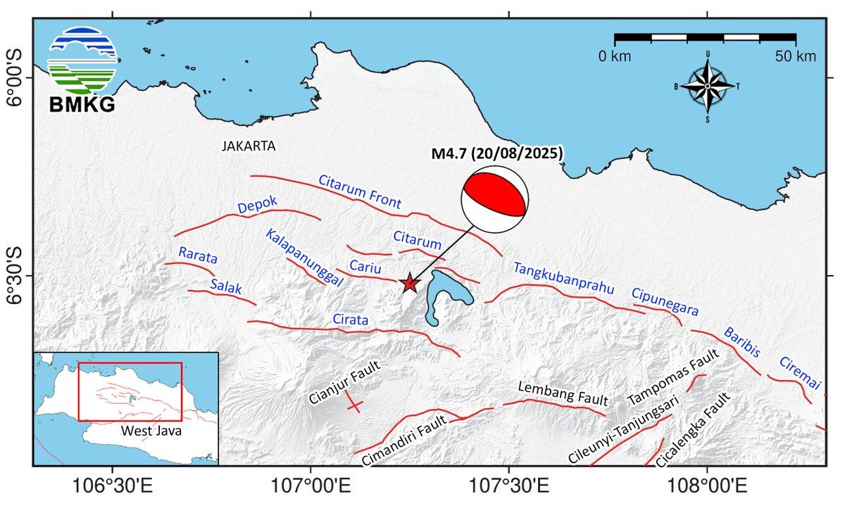 Java Back Arch Fault Bukan Sesar Baribis, Ahli BMKG Sebut Alasan Gempa Bekasi Sangat Terasa