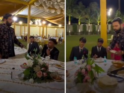 Mantap! Pasangan Pengantin Ajak Pelayan di Pestanya Ikut Makan