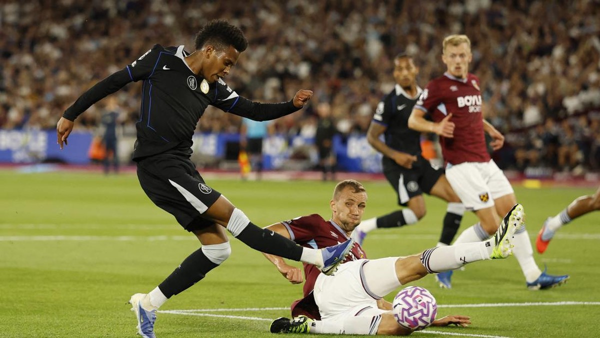 Estevao di laga West Ham vs Chelsea. (Foto: Action Images via Reuters/Peter Cziborra)