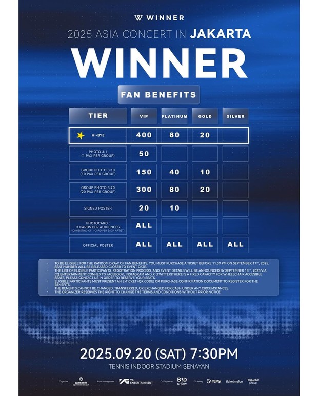 Poster benefit konser WINNER/Foto: Instagram.com/cq.entertainment Poster benefit konser WINNER/Foto: Instagram.com/cq.entertainment