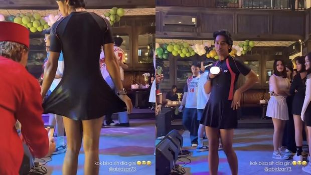 Abidzar Pakai Baju Renang Wanita