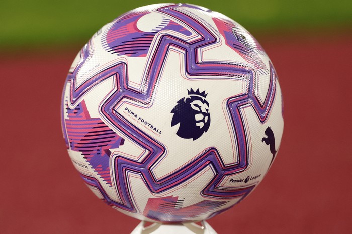 Soccer Football - Premier League - West Ham United v Chelsea - London Stadium, London, Britain - August 22, 2025  General view of a Puma Premier League ball Action Images via Reuters/Peter Cziborra EDITORIAL USE ONLY. NO USE WITH UNAUTHORIZED AUDIO, VIDEO, DATA, FIXTURE LISTS, CLUB/LEAGUE LOGOS OR LIVE SERVICES. ONLINE IN-MATCH USE LIMITED TO 120 IMAGES, NO VIDEO EMULATION. NO USE IN BETTING, GAMES OR SINGLE CLUB/LEAGUE/PLAYER PUBLICATIONS. PLEASE CONTACT YOUR ACCOUNT REPRESENTATIVE FOR FURTHER DETAILS..